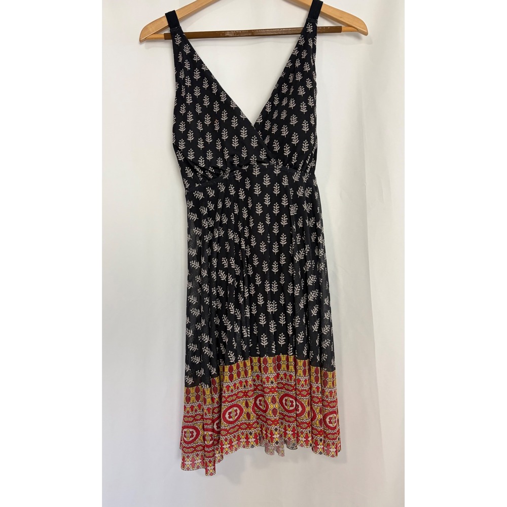 BloomChic Boho Print Swim Dress Black Red Leaf Pattern Plus Size 18-20 US